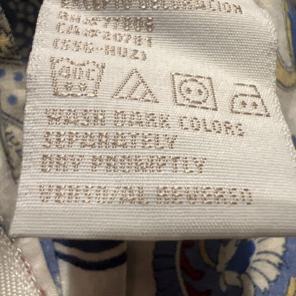 Tommy Hilfiger 100% Cotton Blue & White Paisley Lined Pleated Skirt - Size 2 - Picture 8 of 8